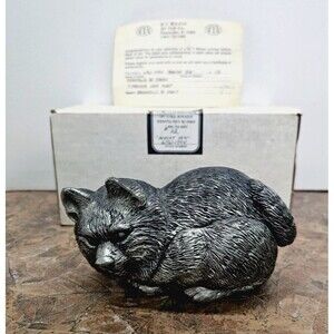 W.T. Wilson - Willow Wood Collection - Pewter Bobcat Den Figurine - WTW- 1994